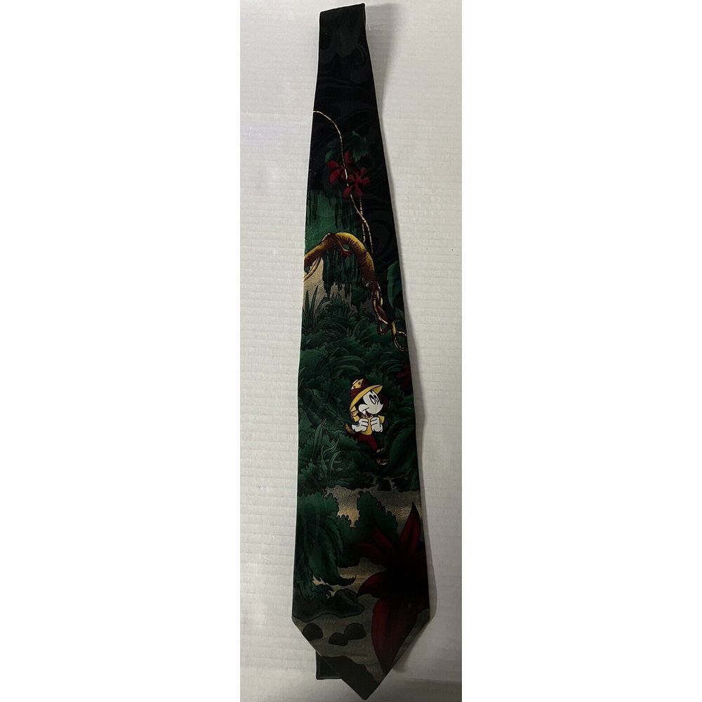 Mickey Unlimited‎ Necktie Mens OS Green Jungle Safari Mickey Mouse Tie
